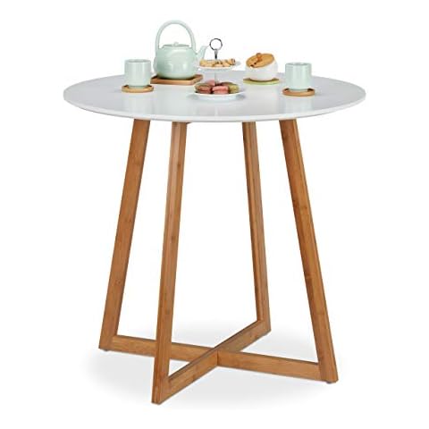 Table ronde Relaxdays en MDF Cover