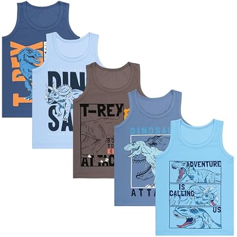 LOREZA 5-Pack Boys Cotton Tank Tops Cover