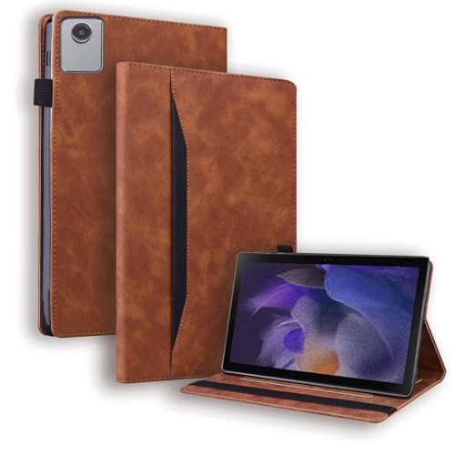 LMFULM® Hülle für Lenovo Tab K11 Gen 2 TB-336 (11 Zoll) PU Lederhülle Smart Hülle mit Ständer Schutzhülle Flip Cover Brieftasche Stil Braun