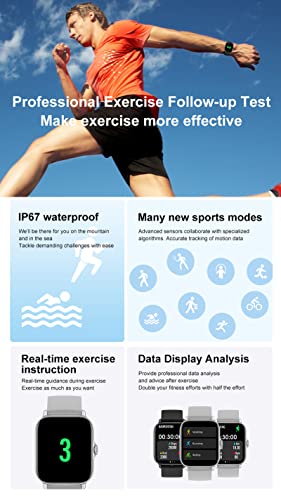 Bluetooth Smart Watch For Women Men Fitness Activity Tracker Compatible With Iphone Android Waterproof Hd Full Touch Screen Health Smartwatch With Call Text Pedometer Heart Rate Message Reminder Etc. #TOP7