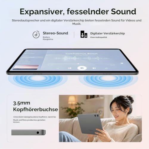 TECLAST Tablet 10.1 Zoll Android 16 Tablets Mit Hülle & Stift, 120Hz Display, 16GB+128GB, CPU Unisoc T7250, Widevine L1 für Streaming… – Ansicht 6