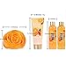 Gift Set for Women, Body & Earth 4 Pcs Spa Kit with Orange Spice,Include Shower Gel, Bubble Bath, Body Lotion, Bath Puff and More, Spa Gift Baskets for Women,Relaxation Gifts Box for Her