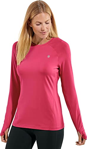 Coolibar Upf 50+ Women's Devi Long Sleeve Fitness T-Shirt - Sun Protective (Medium- Lush Magenta) #TOP18