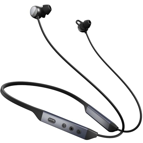 Hybrid Active Noise Cancelling Bluetooth 6.0 Headphones, 5 ENC AI Clear Call Mic Wireless Earbuds, in-Ear Magnetic Neckband Earp