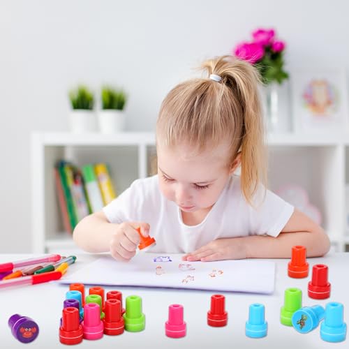 Animal Stamps for Kids, 26Pcs Self Inking Stamps Party Favors Zoo Farm Stampers Birthday Gift Party Supplies Goodie Bag Prizes Classroom Rewards Filler Arts and Crafts for Kids image 2