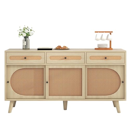 Merax Sideboard mit verstellbaren Ablagen, Modernen Kommode mit 3...