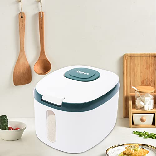 POTYYH Reisbehälter - 5kg Küche Aufbewahrungsbox mit Deckel, Luftdicht Getreidebehälter mit Messbecher, Vorratsbehälter für Getreide Hülsenfrüchte und Mehl