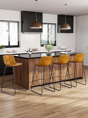 Image of 30in Bar Stools Counter Height Chairs Set of 3 (Whiskey Brown)