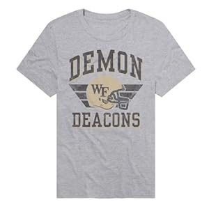 Wake Forest University Demon Deacons Classic Football Helmet Official NCAA Classic Ring-Spun T-Shirt Unisex for Men & Women, Athletic Heather, Small