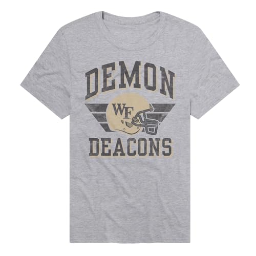 Wake Forest University Demon Deacons Classic Football Helmet Official NCAA Classic Ring-Spun T-Shirt Unisex for Men & Women, Athletic Heather, Small