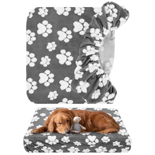 Deuson Housses pour lits de chien, Housse pour lit de chien, Housse de rechange pour lit de chien, Imperméable, Lavable, Velours de coton doux pour coussin de...