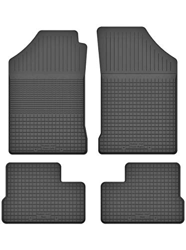 Alfombrillas de goma con borde de 1,5 cm, compatible con Citroen Saxo (año de fabricación 1996 – 2003), ideal adaptado, 4 piezas, un juego