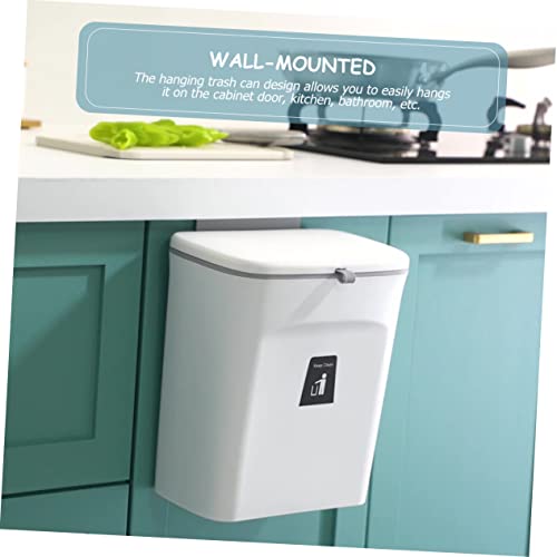 Caneca de basura rectangular de pared de plástico blanca miniatura 5
