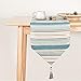 Topfinel Chemin de Table de Noël, Chemin de Table Communication avec Motif Rayures Tassel Chemin de Table Bleu en Coton et Lin 180 x 33cm pour Saint Valentin Noel Longue Nappe pour Mariage Cuisine