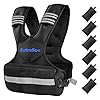 ExtreSpo Adjustable Weighted Vest for Women and Men, 11-20lb Weight Vest with 6 Ironsand Weights, Body Weight Vest Exercise Set with Reflective Strip for Strength Training and Workout