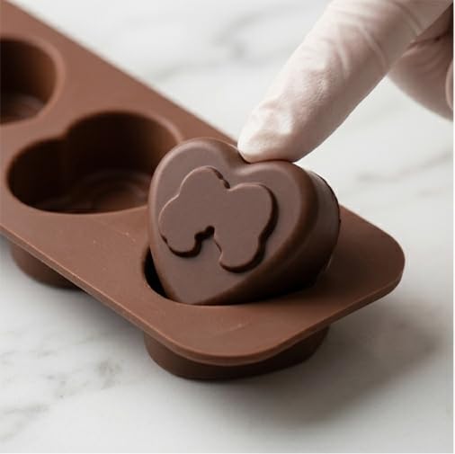 Image of ARTO Kiss Shaped Silicone Chocolate Mould, 15 Cavity, Lip Shape Candy Tray for Valentine's Day Gifts & Bachelorette Party Favors. Food Grade, Non-Stick DIY Baking Tool (Brown)