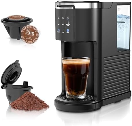 Kndko Single Serve Coffee Maker for Capsule and Ground Coffee, 6 ...