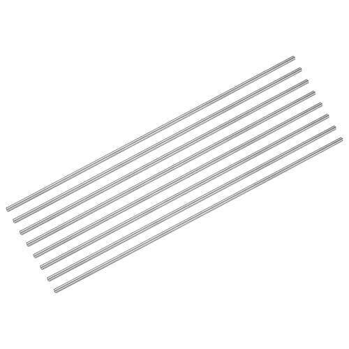 QUARKZMAN 8 Stk Titanium Rundstange 0.06 Durchmesser(1.5mm) 8 Länge GR5 Metall Massiv TC4 Titanium Rundstange Stangenmaterial Für Modellflugzeug Autos Schiff DIY Bastelarbeiten