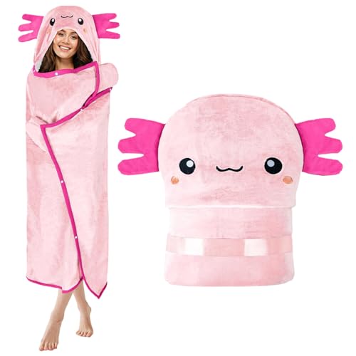 Couverture portable pour adulte plaid chaud à capuche pour toute la famille