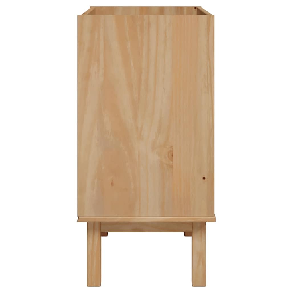 Mueble lavabo OTTA de madera maciza de pino 59 x 40 x 80 cm con acabado en cera de miel, mueble de baño con 2 puertas, espacio de almacenamiento para lavabo y baño