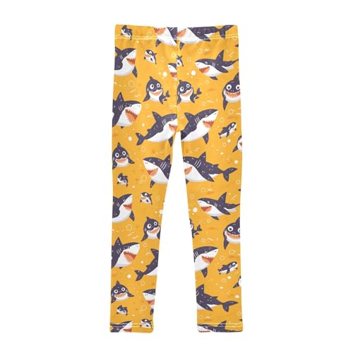 KLL Funny Seamless Shark Saffron Toddler Girl Athletic Leggings Comfortable Full Length Lounge Pants Exercise2