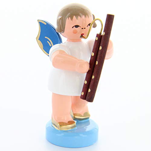 Engel mit Fagott - Blaue Flügel - stehend - 6cm / Weihnachtsengel -...