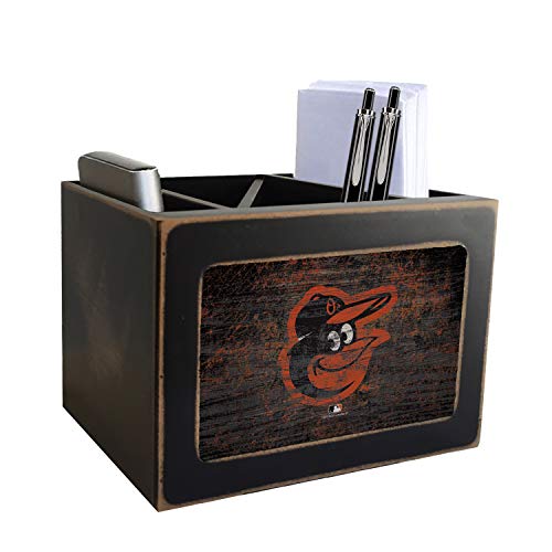 Orioles Distressed Team Logo Desktop Organizer with Color