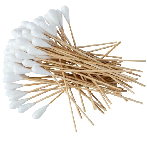 120 Stück Wattestäbchen Lang 20 cm Ohrenstäbchen,Sterile Wattestäbchen Großer Kopf Reinigungsstäbchen Lang,Wattestäbchen Holzstab mit Wattekopf,Ohrreinigungsstäbchen für Haustiere