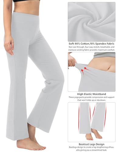 Image of BUBBLELIME 29 inch /31 inch /33 inch /35 inch /37 inch 3 Styles Women's High Waist Bootcut Yoga Pants Basic /Side Pockets Tummy Control Workout Flared