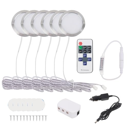 Spot LED 12V camping-car en finition argentée premium avec kit de connexion et séparateur complet