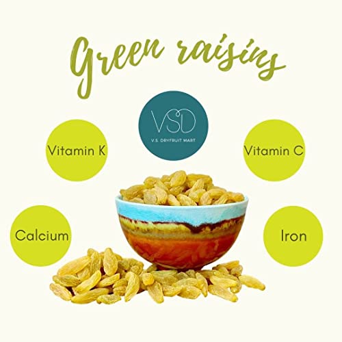 Image of VSD Fresh Seedless Kismish Green Raisins Dry Grapes Kishmish - 250Gm