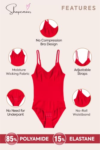 Image of SHAPEMOUR Thong Bodysuit for Women, Slimming Design Shapewear for Women, Tummy Control Body Shaper with Silicone Grip, No Steel Bones for All Day Comfort, Seamless Sculpting Bodyshaper