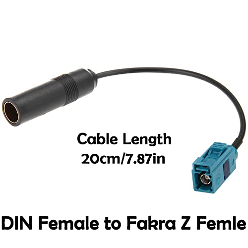 Adattatore Antenna Auto Fakra Femmina Doppia A DIN Femmina – Cavo RG174 28 Cm, Per Audi, Seat, Skoda, VW