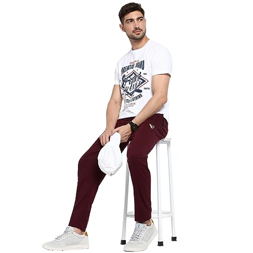 Image of Van Heusen Men's Track Pant | Side Zipper Pockets |Mid-Rise| Comfort Fit | Cotton Blend | Breathable & Casual | Easy Stain Release| Anti-Static Fabric | Activewear | Drawstrings | Style 50052