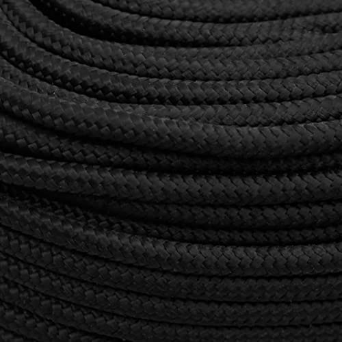 Cuerda de polipropileno negro de 10mm y 25m para amarre en barcos y camping 4