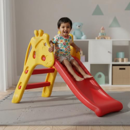 Amazon Brand - Solimo Giraffe Slide - Red & Yellow | Safe & Fun - Indoor/Outdoor Toy | Ideal for Boys/Girls - 2-4 years | 2+ Years Red Yellow