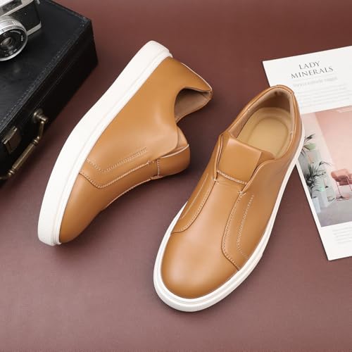 Santimon Men's Slip-On Loafers, Flat EVA Sole, Round Toe Driving Casual Office Business Shoes for Men3