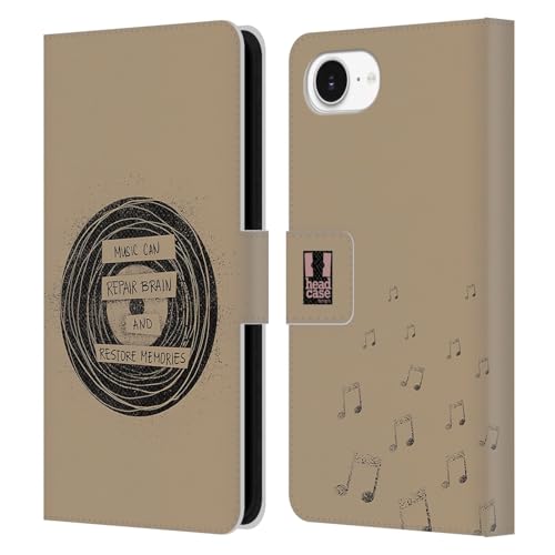 Étui portefeuille iPhone 16e motif vinyle musique pour mélomanes