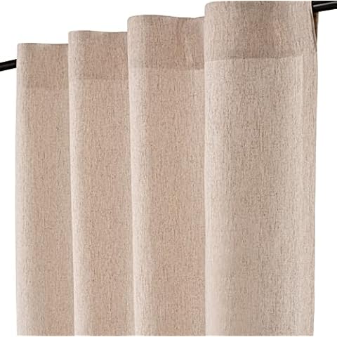 HOMIDATE Linen Curtain Panels,Linen Curtains,Linen Drapes, 108" Living Room Viscose Flax Curtains,Curtains 50x108 inch Natural Pack of 1,Curtains for Bedroom Living Room,Cotton Viscose Flax Curtains Cover