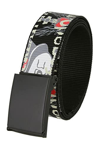 Nylon Military Skull Web Belt with Matte Black Metal Buckle Bottle Opener 1.5 Inch Wide (Black)4
