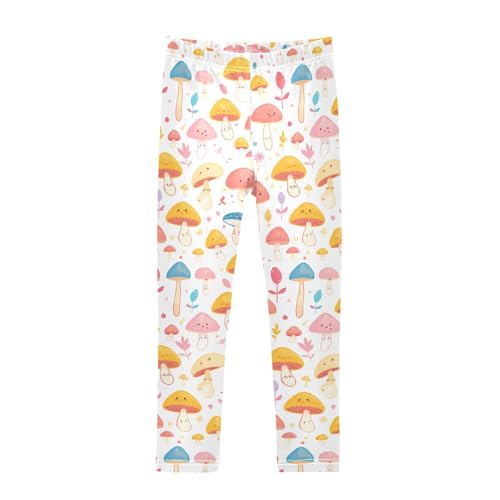 KLL Trippy Mushrooms Rainbow Girls Legging Stretch Full Length Workout Pants Sports