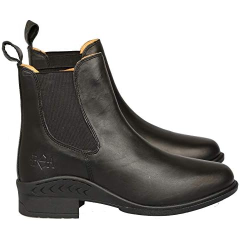 Bow & Arrow Ladies Jodhpur Boots | Women Chelsea Ankle Boots | Equestrian Riding Shoes With Cap Toe Low Block Heel Side Elastic Gusset Pull Tab | For Outdoor Riding walking Made With Leather Material Cover