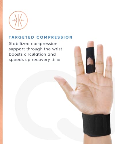 Copper Compression Finger Splint - Medical Grade Aluminum Orthopedic Brace Splints For Straightening Broken Fingers, Injuries, Arthritis, Trigger Finger. Adjustable Knuckle Immobilizer Braces #TOP3