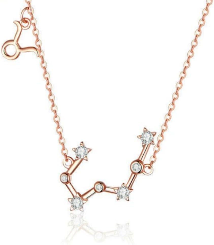 Collier Constellation Femme Pendentif Argent 925 Zircone Cubique Bijoux Horoscope Astrologie
