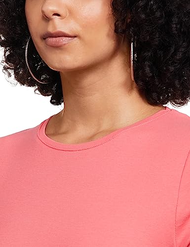 Image of Marks & Spencer Womens Solid Cotton Crew Neck Regular Fit T Shirt