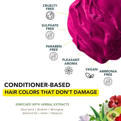 Paradyes Carola Pink Semi Permanent Conditioner Based Hair Color Enriched with Vegan, Natural and Herbal Hair dyes - lasts up to 8-10 washes (4.2 oz)