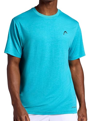 HEAD Mens Score Hypertek T-Shirt Standard Fit Lightweight and Breathable Hypertek Moisture-Wicking Technology Capri Breeze Heather Medium