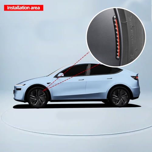 Image of BETTERHUMZ Car Wheel Rim Decal Stripe Compatible with Tesla Model 3 Highland Model Y Juniper Model S X Carbon Fiber Performance Emblem Reflective Sticker Exterior Accessories (Black)
