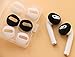 IiEXCEL (Fit in Case) 4 Pairs Replacement Super Thin Slim Silicone Earbuds Ear Tips and Covers Skin Accessories for Apple AirPods or EarPods Headphones (Fit in Charging Case) (Black White)