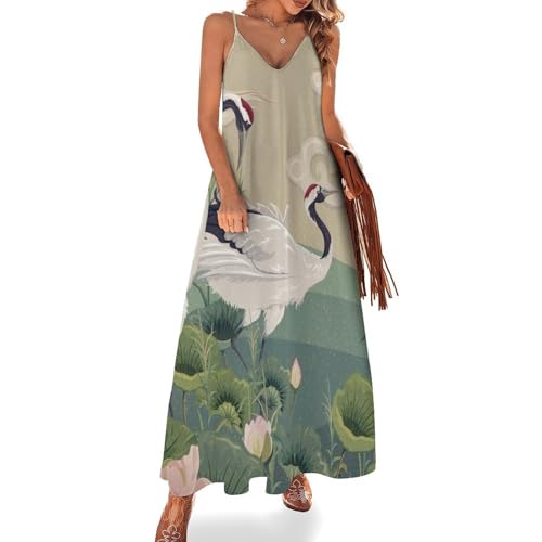 Robe longue été pour femme sans manches fluide et légère de plage